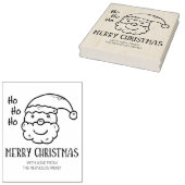 Modern Merry Kerstmis Rubberstempel (Gestempeld)