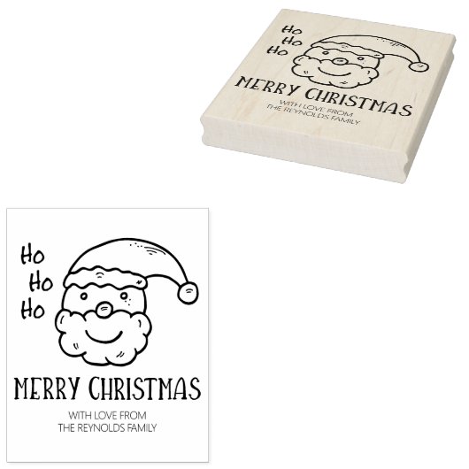 Modern Merry Kerstmis Rubberstempel (Gestempeld)