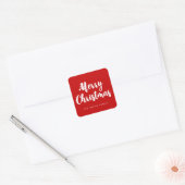 Modern Merry Kerstmis Vierkante Sticker (Envelop)