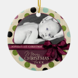 Modern Merry Kerstpoka Dots Ornament