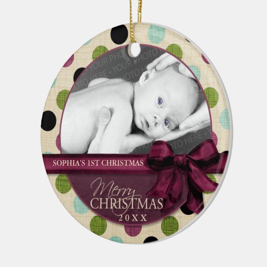 Modern Merry Kerstpoka Dots Ornament (Links)