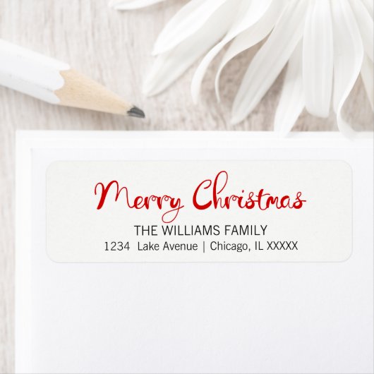 Modern Merry-kerstretouradreslabels Etiket (Insitu)