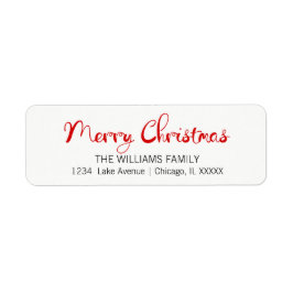 Modern Merry-kerstretouradreslabels Etiket