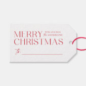 Modern Merry kerstrood Cadeaulabel (Voorkant (Horizontaal))