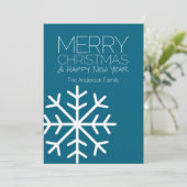 Modern Merry kerstsnowflake - niet-foto Feestdagenkaart (Staand voorkant)