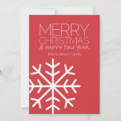 Modern Merry kerstsnowflake - niet-foto Feestdagenkaart (Voorkant)
