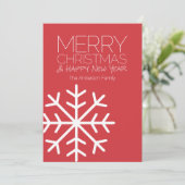Modern Merry kerstsnowflake - niet-foto Feestdagenkaart (Staand voorkant)