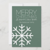 Modern Merry kerstsnowflake - niet-foto Feestdagenkaart (Voorkant)