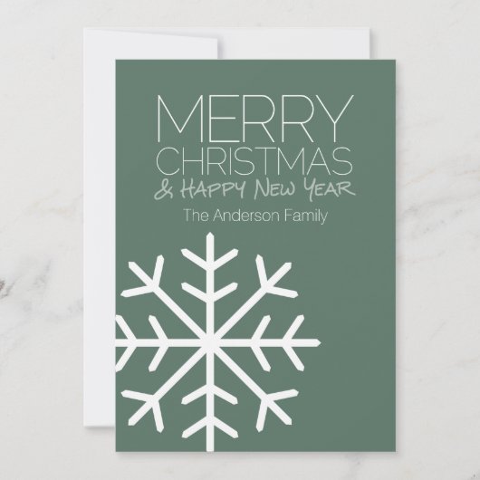 Modern Merry kerstsnowflake - niet-foto Feestdagenkaart (Voorkant)