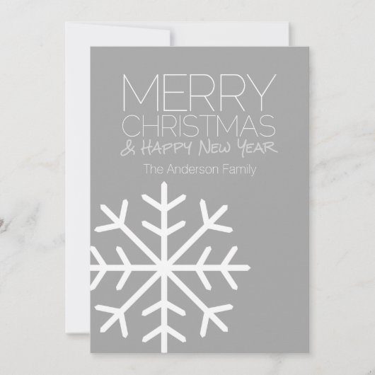 Modern Merry kerstsnowflake - niet-foto Feestdagenkaart (Voorkant)
