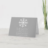 Modern Merry kerstsnowflake - zilvergrijs Feestdagen Kaart (Voorkant)
