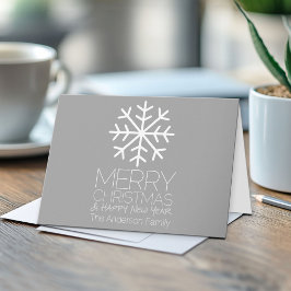 Modern Merry kerstsnowflake - zilvergrijs Feestdagen Kaart