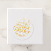 Modern Merry kerstsnowflakes Gold Bedankjes Labels (Met doos)