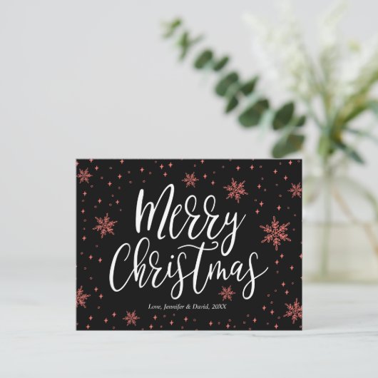 Modern Merry kersttypografie Briefkaart (Staand voorkant)