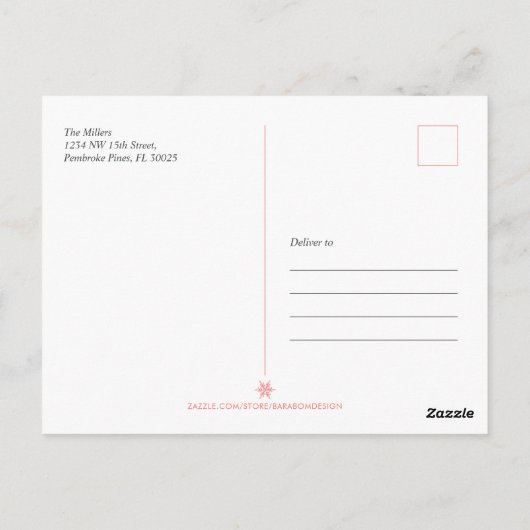 Modern Merry kersttypografie Briefkaart (Achterkant)