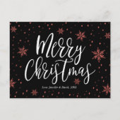Modern Merry kersttypografie Briefkaart (Voorkant)