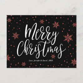 Modern Merry kersttypografie Briefkaart