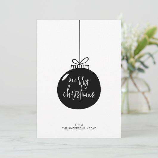 Modern Merry kerstversiering Feestdagenkaart (Staand voorkant)