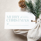 Modern Merry Kerstvorst blauw Cadeaulabel