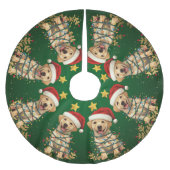 Modern merry Lab christmas tree puppy dog pattern Kerstboom Rok (Voorkant)