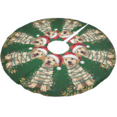 Modern merry Lab christmas tree puppy dog pattern Kerstboom Rok (Gekanteld)