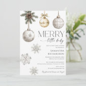 Modern merry little baby shower gender neutral kaart (Staand voorkant)