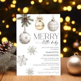 Modern merry little baby shower gender neutral kaart