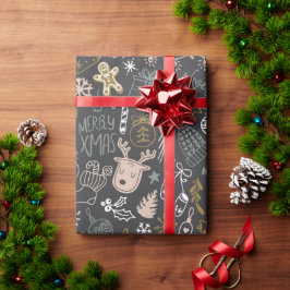 Modern Merry Little Kerstmis Cadeaupapier