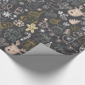 Modern Merry Little Kerstmis Cadeaupapier (Hoek)