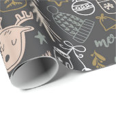 Modern Merry Little Kerstmis Cadeaupapier (Rol Hoek)