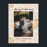 Modern Merry Married customer specific photo  Feestdagenkaart<br><div class="desc">"Merry Married" Christmas,  customer specific photo holiday postcard.</div>