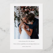 Modern Merry Married Photos Gold Script Folie Feestdagenkaart (Achterkant)