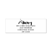 Modern Merry Mistletoe Christmas retouradres Zelfinktende Stempel (Design)