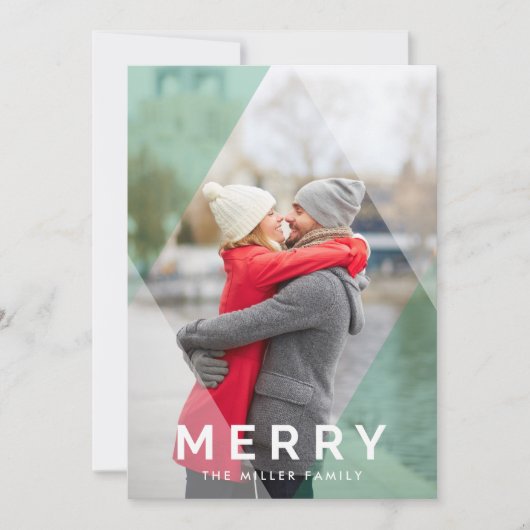 Modern Merry Overlay | Vakantieknopkaart Feestdagenkaart (Voorkant)