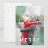 Modern Merry Overlay | Vakantieknopkaart Feestdagenkaart (Voorkant / Achterkant)