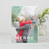 Modern Merry Overlay | Vakantieknopkaart Feestdagenkaart (Staand voorkant)