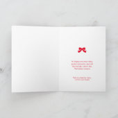 Modern Merry Pink Red Bow Tree Holiday Card Kaart (Binnen)