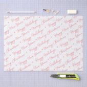 Modern Merry Prettige feestdagen Roze script Tissuepapier (Craft)