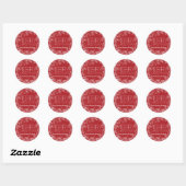 Modern Merry Red Bokeh op maat Ronde Sticker (Vel)