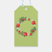 Modern Merry Red Green Fireplace Wreath Cadeaulabel (Achterkant)