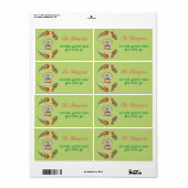 Modern Merry Red Green Fireplace Wreath Etiket (Full Sheet)