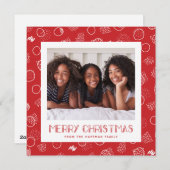 Modern Merry | Rood | Vierkant | Foto Feestdagenkaart (Voorkant / Achterkant)