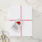 Modern Merry Santa Hat CadeLabel Cadeaulabel (Met Touw)
