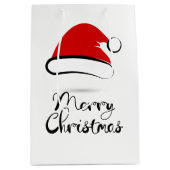 Modern Merry Santa Hat Gift Bag Medium Cadeauzakje (Voorkant)