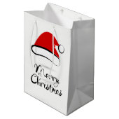 Modern Merry Santa Hat Gift Bag Medium Cadeauzakje (Voorkant Gekanteld)