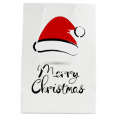 Modern Merry Santa Hat Gift Bag Medium Cadeauzakje (Achterkant)
