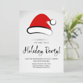 Modern Merry Santa Hat Holiday Kaart (Staand voorkant)