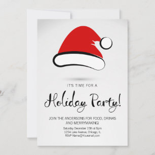 Modern Merry Santa Hat Holiday Kaart