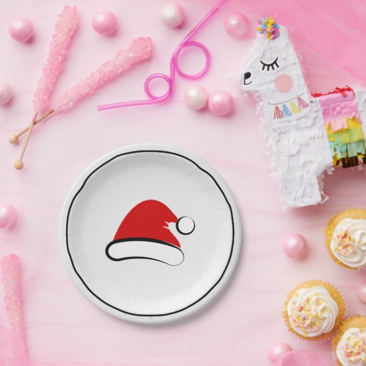 Modern Merry Santa Hat Paper Bord (Feest)