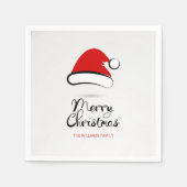 Modern Merry Santa Hat Paper Napkin Servet (Voorkant)